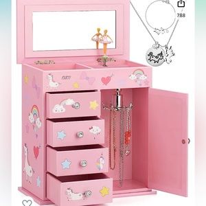 efubaby Upgrade Jewelry Box for Girls 5-Layer with Swing Door.